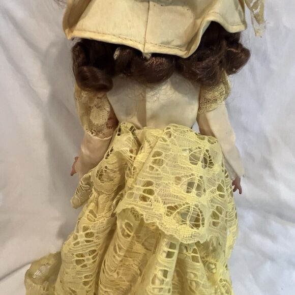 Vintage 1963 Eegee Brunette 15" Doll in Lace Dress Rooted Hair Sleepy Eyes Bride - Picture 7 of 12